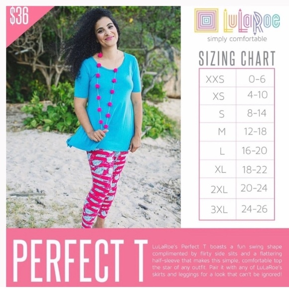 NWT LuLaRoe Perfect Tee w/flirty side slits & flattering half sleeve XXS - Picture 2 of 7